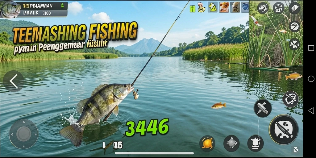 Screenshot utama 3446 menampilkan suasana memancing yang menakjubkan di dunia virtual.