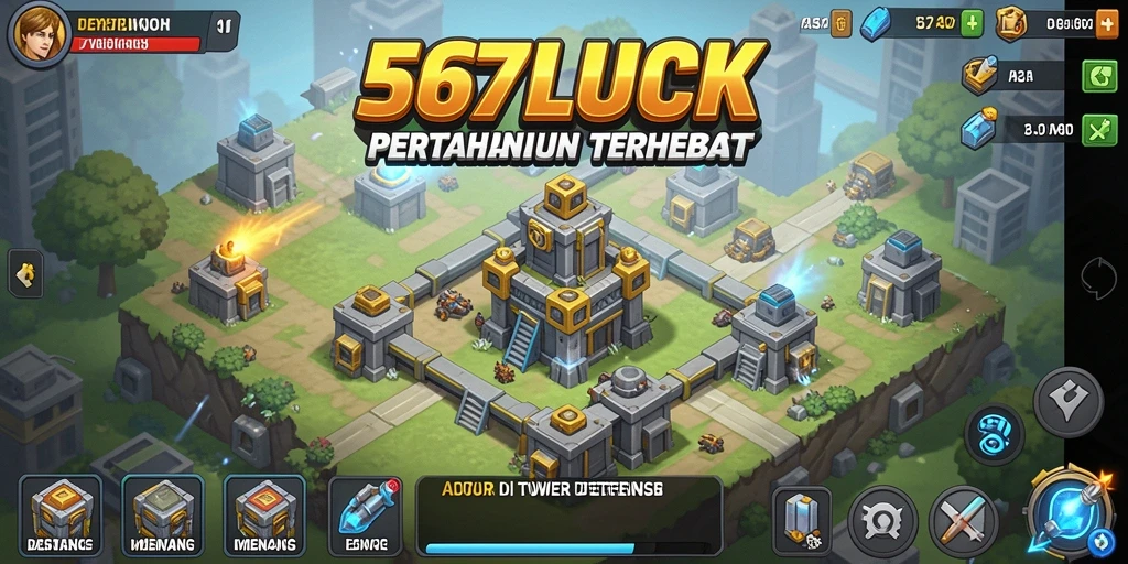 Gameplay menarik Tower Defense di 567LUCK dengan menara strategis.