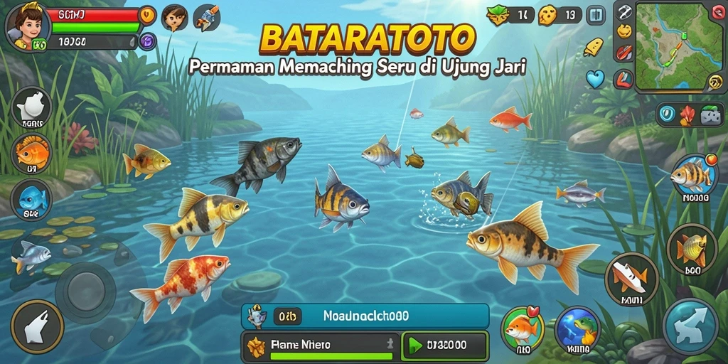 Gameplay seru BATARATOTO memperlihatkan suasana memancing yang menegangkan.