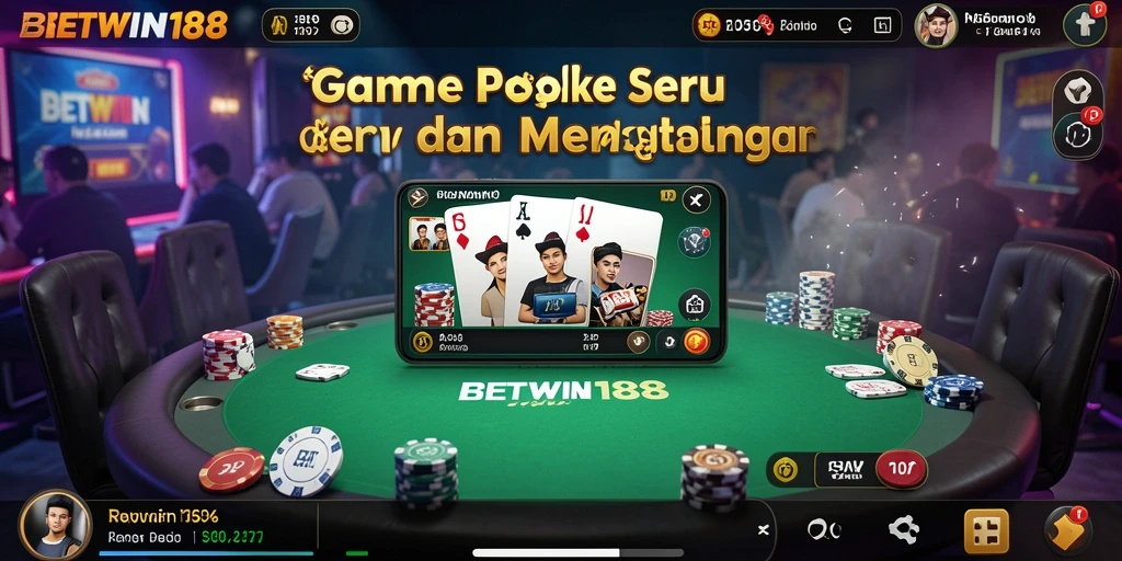Tampilan mendebarkan gameplay poker di BETWIN188.