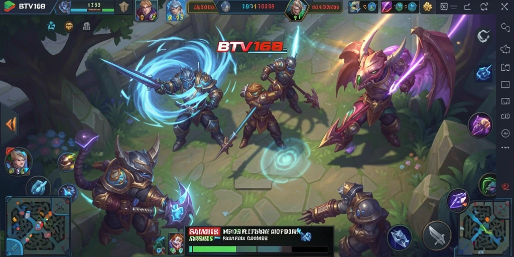 Tampilan menarik dari gameplay BTV168 dalam laga pertarungan MOBA.