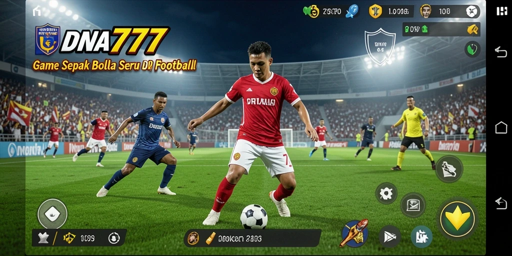 Gameplay seru yang menunjukkan aksi sepak bola nyata.