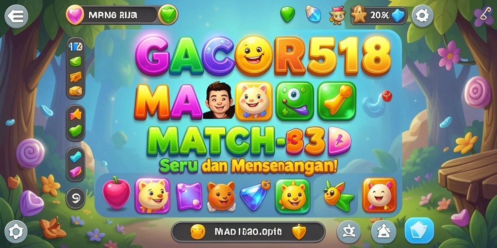 Tangkapan layar menampilkan gameplay seru GACOR518 dengan elemen match-3.