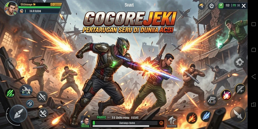 Screenshot dari gameplay GOGOREJEKI menampilkan aksi seru dan grafis menawan.