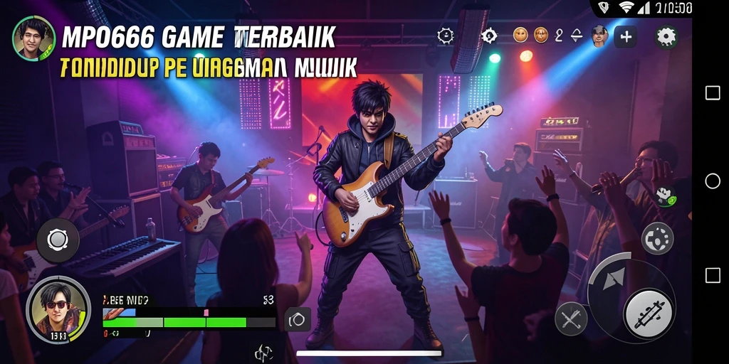 Screenshot dari gameplay MPO666 dengan berbagai pilihan lagu musik.