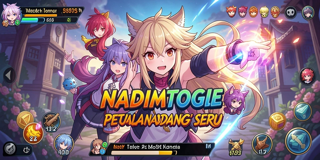 Screenshot gameplay NADIMTOGEL menampilkan aksi seru di dunia anime.