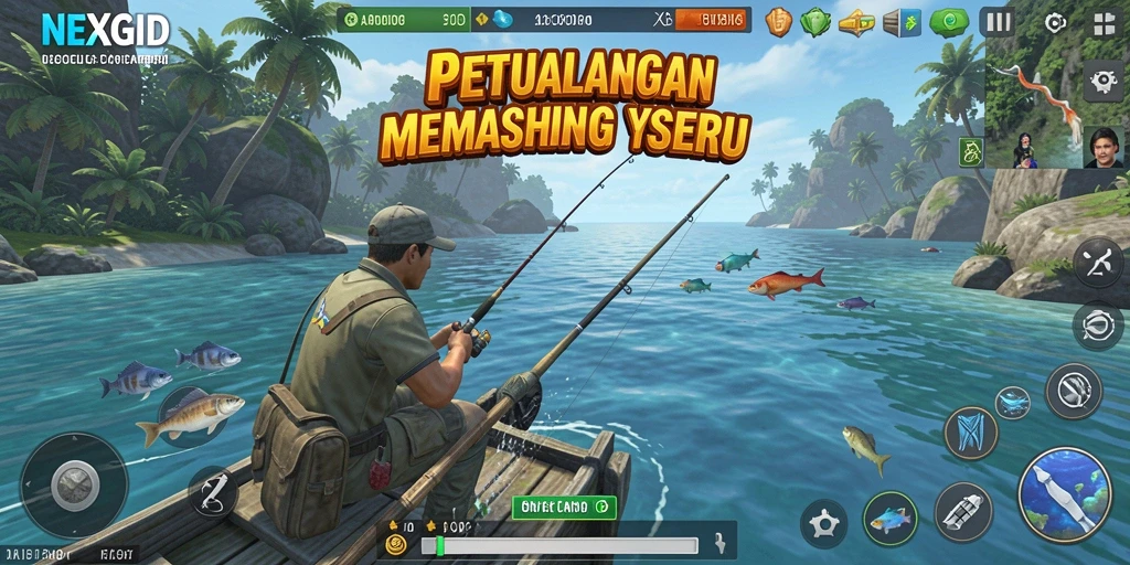 Gameplay seru NEXGID menampilkan aksi memancing yang mendebarkan.