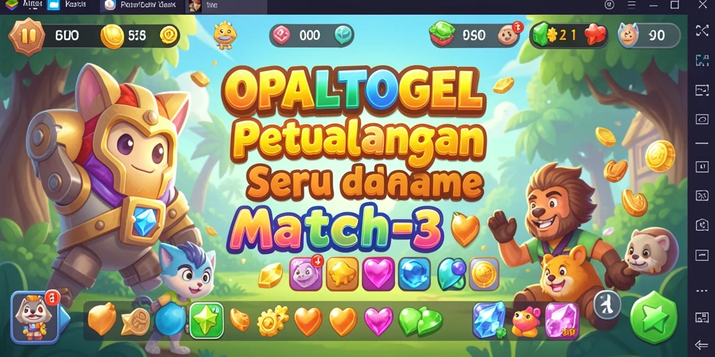 Tampilan gameplay OPALTOGEL yang menakjubkan dalam permainan Match-3.