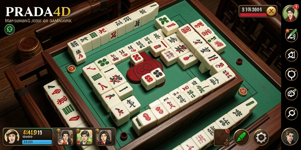 Screenshot gameplay PRADA4D yang menampilkan keseruan bermain Mahjong.