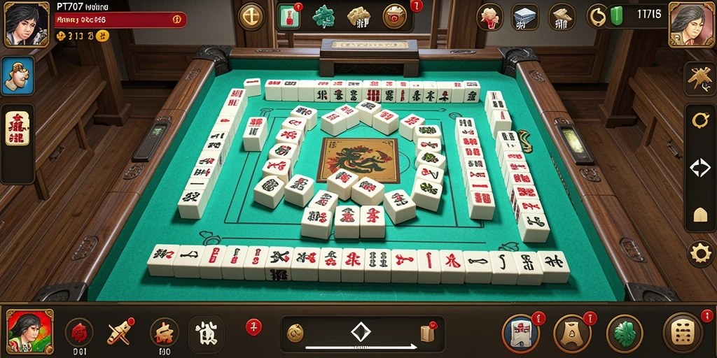 Screenshot gameplay PT707 yang menarik dan penuh strategi Mahjong.