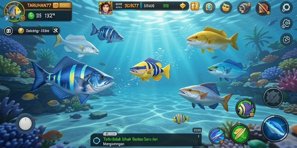 Gameplay TARUHAN77 menampilkan aksi seru dalam menembak ikan.