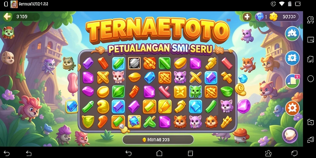 Screenshot gameplay TERNATETOTO menampilkan kombinasi permata yang menarik.