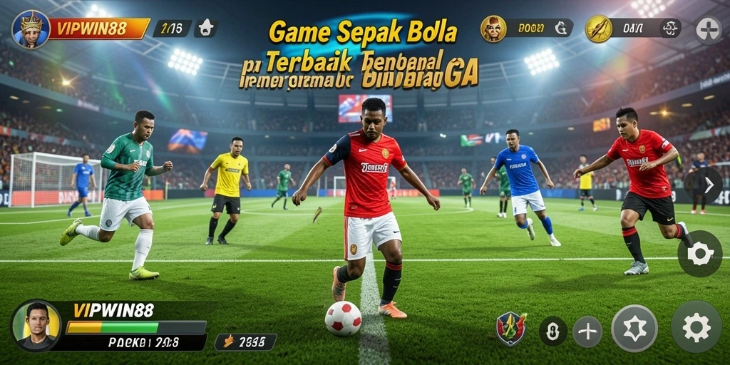 Tampilan gameplay seru di VIPWIN88 dengan aksi sepak bola yang mendebarkan.