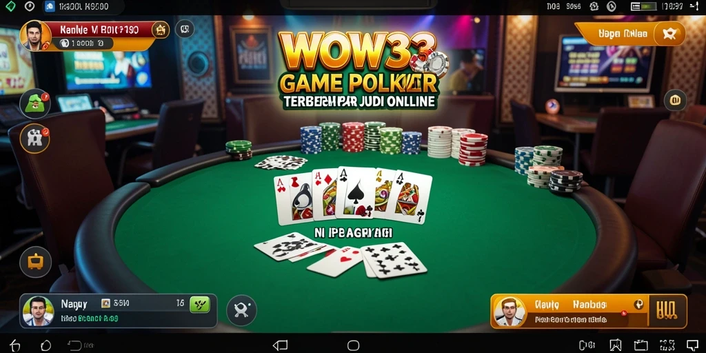 Tampilan utama WOW33 dengan gameplay Poker yang seru dan nyata.